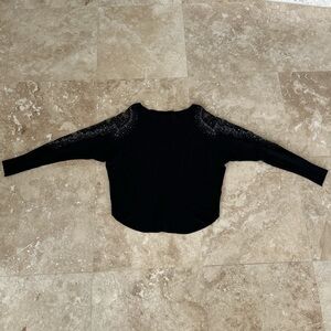 Marshalls Black Long Sleeve Top with Lace Accents